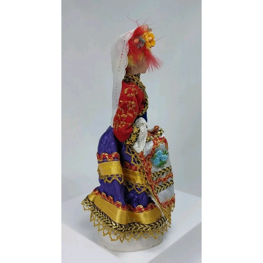 Evelt Greek Porcelain Doll Complete Traditional Outfit All Original Porcelain 7